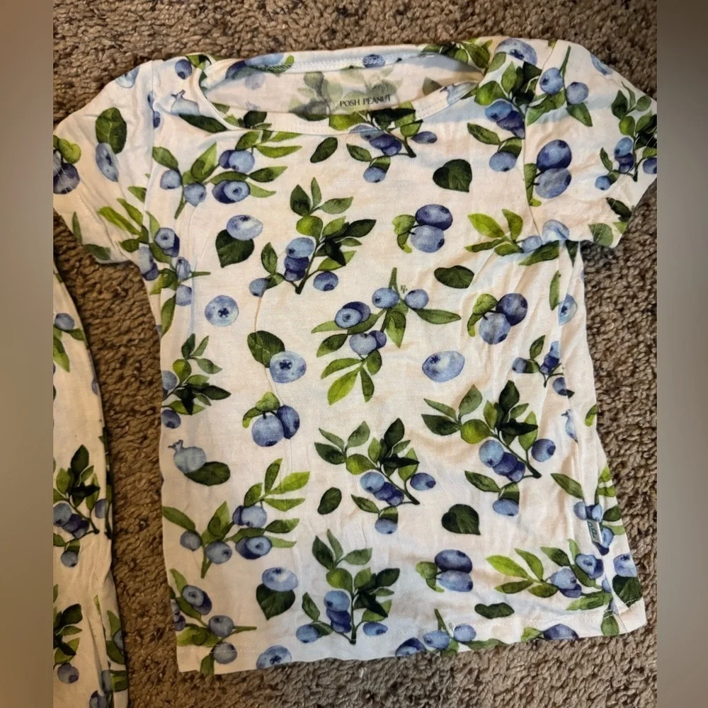 Post Peanut Kids Blueberry Carolina Print Pajamas Set